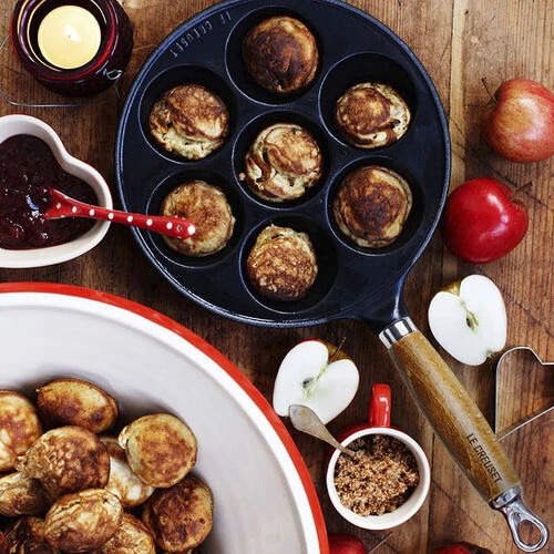 Le Creuset Æbleskivepande M. Træhåndtag 20 Cm. Mat Sort - Billede 2