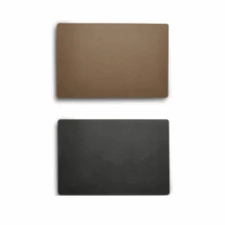 Dækkeserviet Vendbar Taupe/sort Læderlook