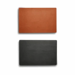 Dækkeserviet Vendbar Cognac/sort Læderlook