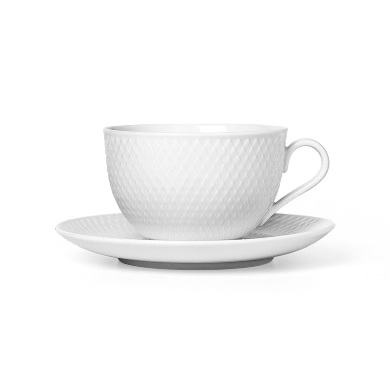 Lyngby Porcelæn Rhombe Tekop Og Underkop 39 Cl