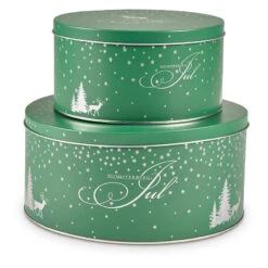 Blomsterbergs Kagedåsesæt 2 Stk Grøn/sølv