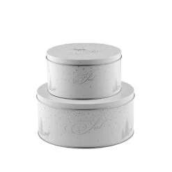 Blomsterbergs Kagedåsesæt Hvid/Sølv 2 Stk.