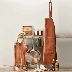 Læderforklæde Brun 65x80 Cm