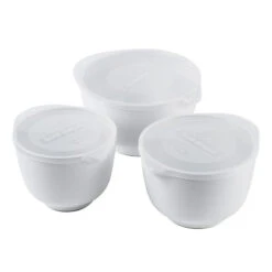 Rosti Margrethe Røreskåle Hvid Sæt 3 Dele + Låg