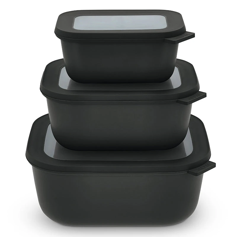 Mepal Cirqula Skålesæt Med Låg Høj Rektangulær Sort