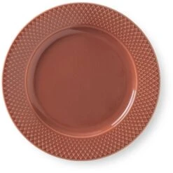 Lyngby Porcelæn Rhombe Color, Frokosttallerken 23 Cm. Terracotta